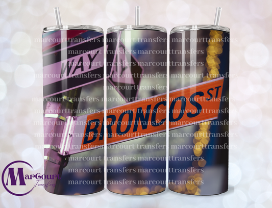 DENVER BRONCOS STREET SIGNS-20-SKINNY SUBLIMATION TUMBLER TRANSFER