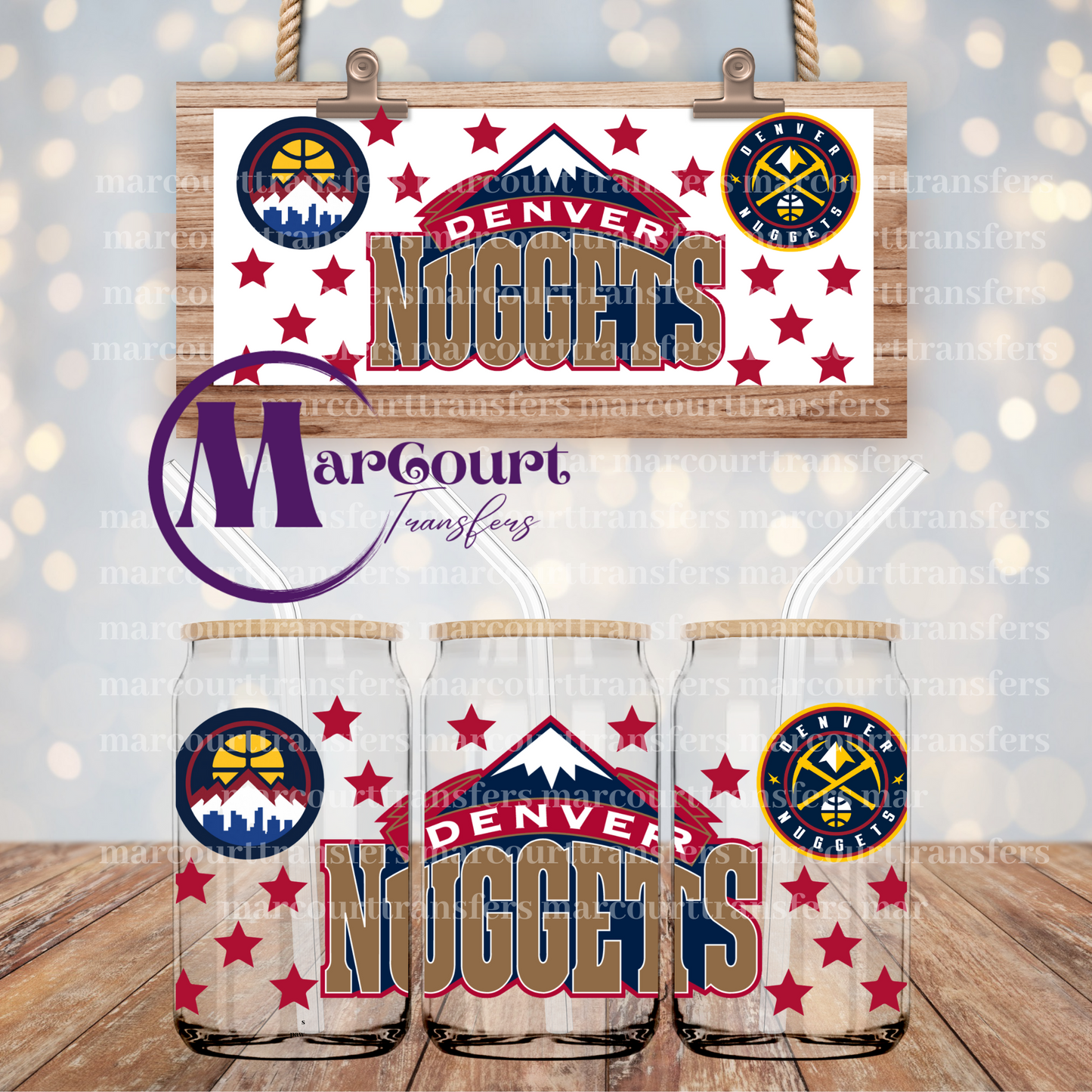 DENVER NUGGETS-16 0Z-UV DTF CUP WRAP