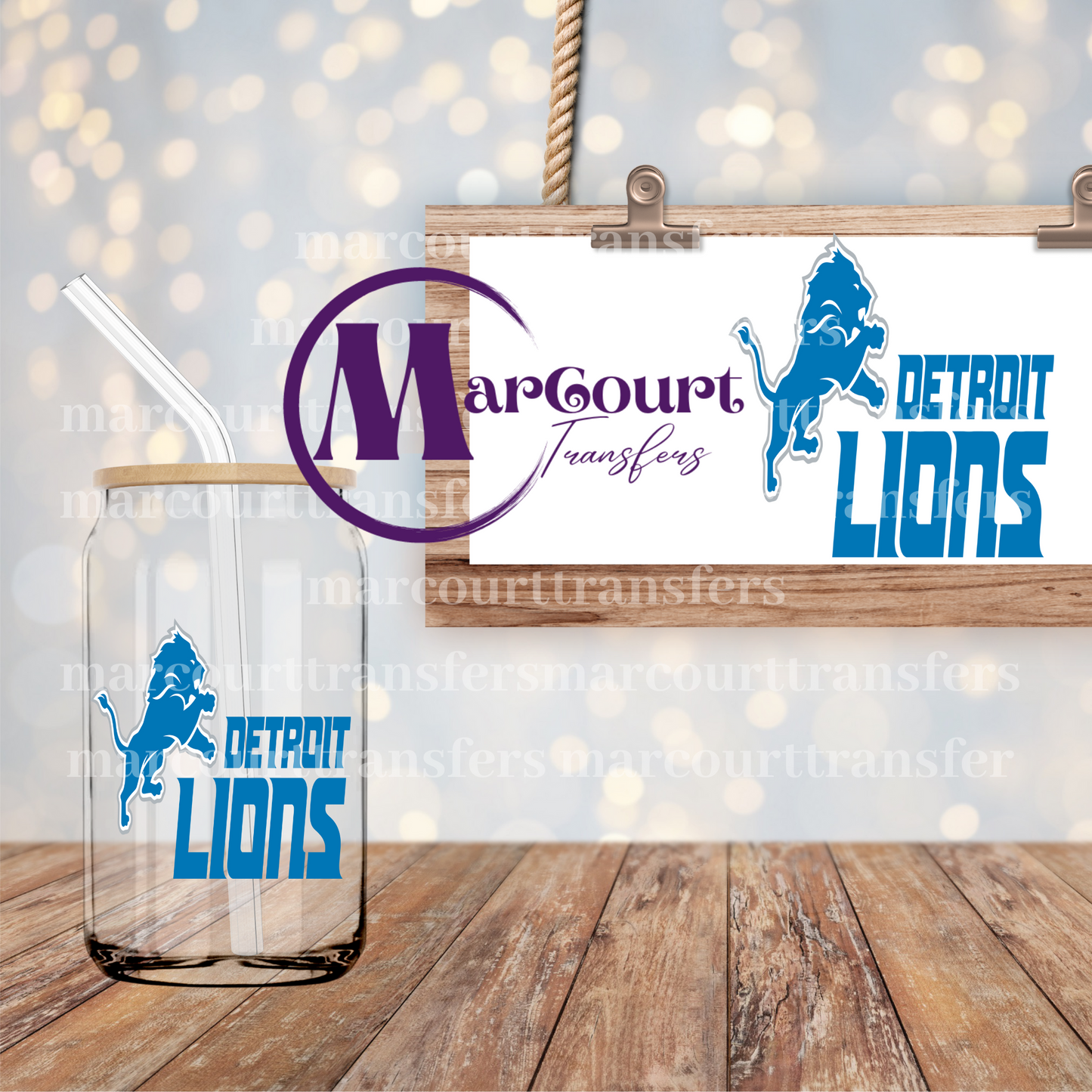 DETROIT LIONS-DECAL-UV DTF CUP WRAP