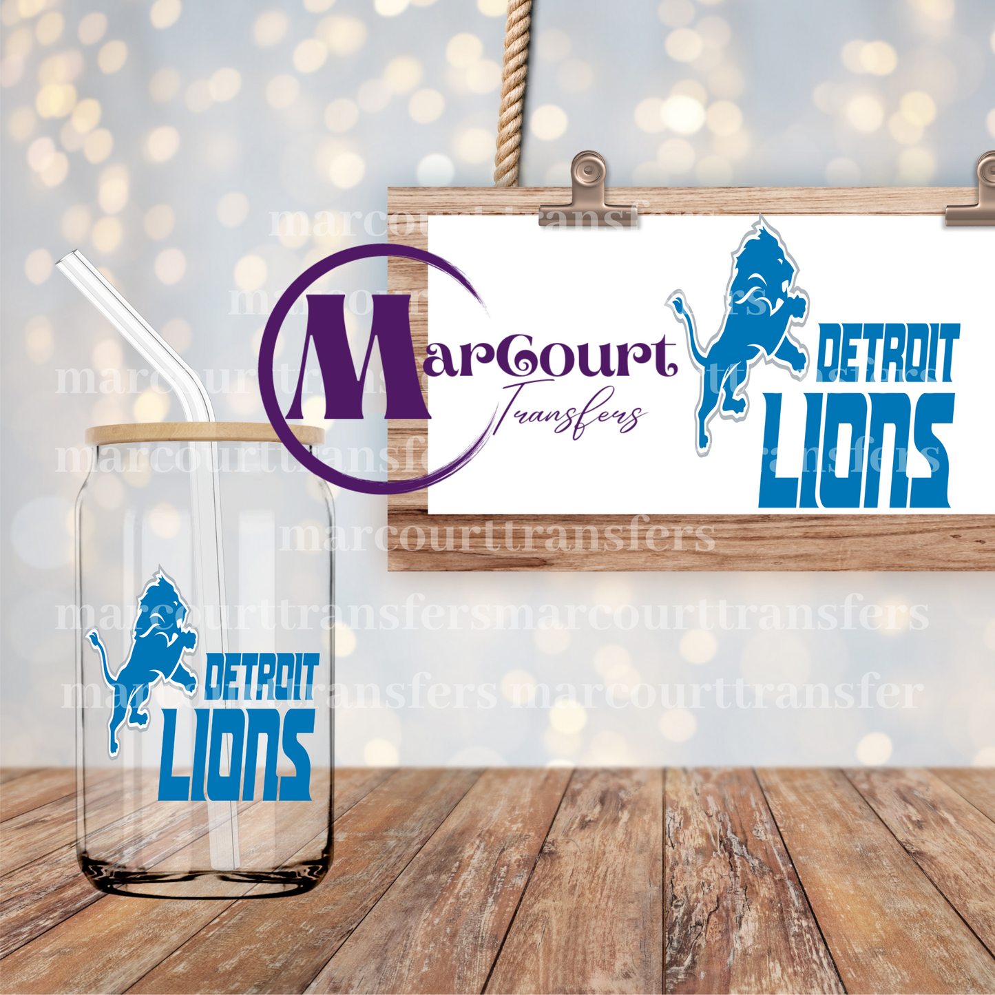 DETROIT LIONS DECAL-UV DTF CUP WRAP