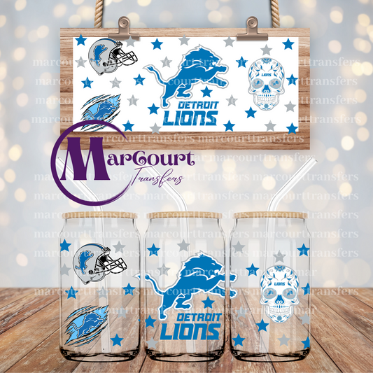 DETROIT LIONS-16 OZ- UV DTF CUP WRAP