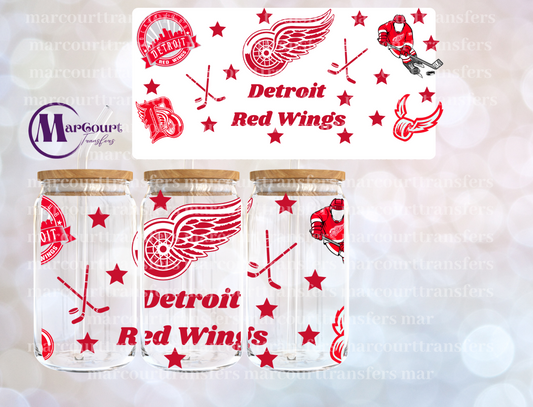 DETROIT RED WINGS-16 0Z-UV DTF CUP WRAP