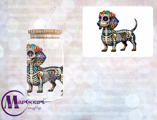 DIA DE LOS MUERTOS DACHSHUND-DECAL-UV DTF CUP WRAP