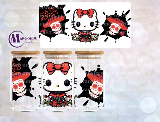 HELLO KITTY DIA DE LOS MUERTOS 2 -16 0Z-UV DTF CUP WRAP