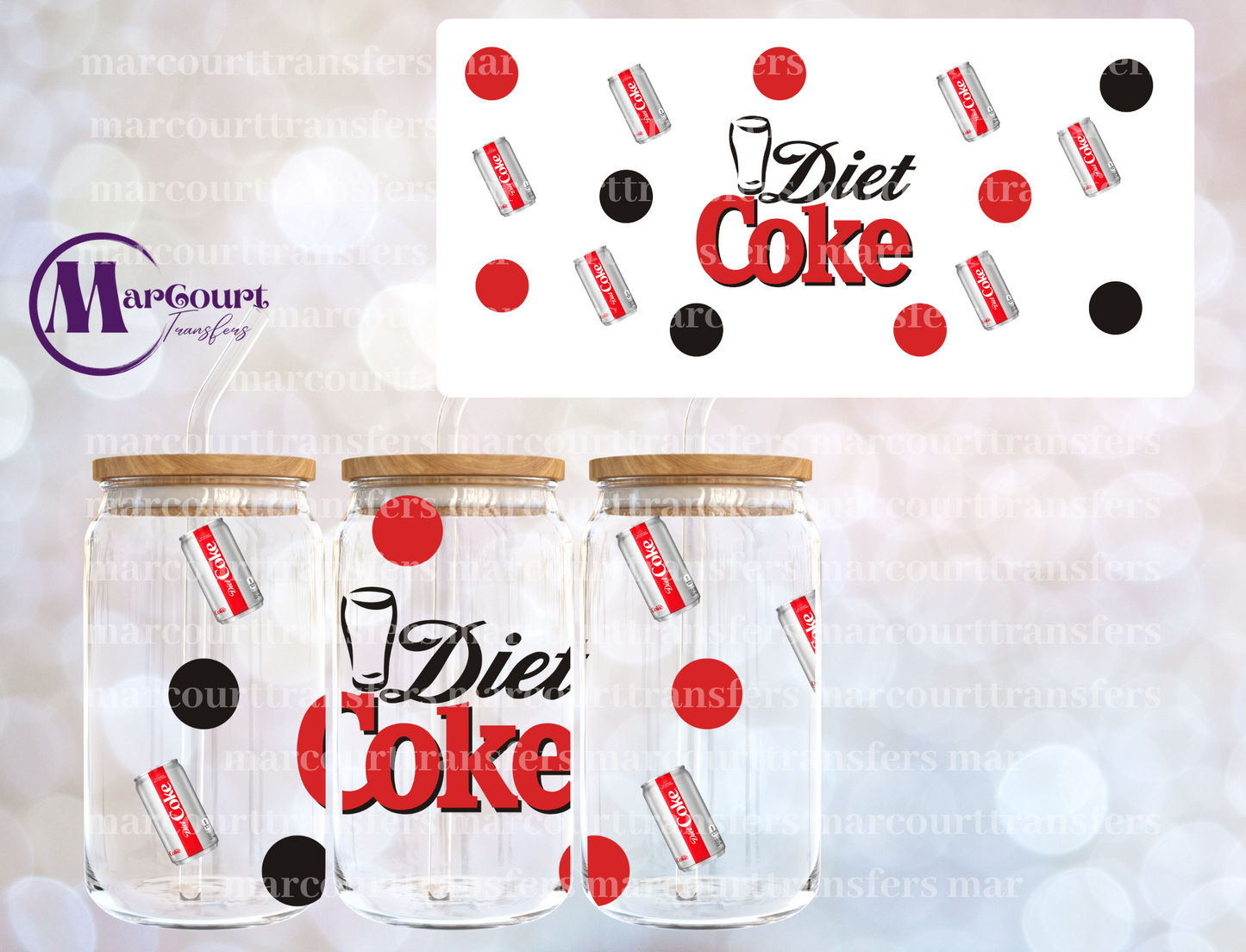 DIET COKE-16 0Z-UV DTF CUP WRAP