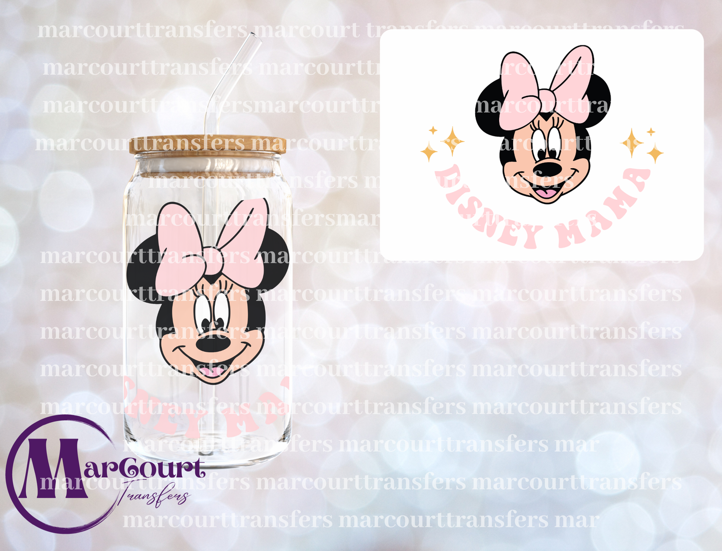 DISNEY MAMA MINNIE PINK-DECAL-UV DTF CUP WRAP