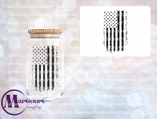 DISTRESSED FLAG-UV DTF CUP WRAP