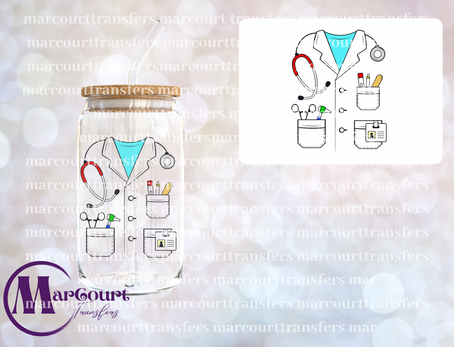 DOCTOR'S LAB COAT-DECAL-UV DTF CUP WRAP