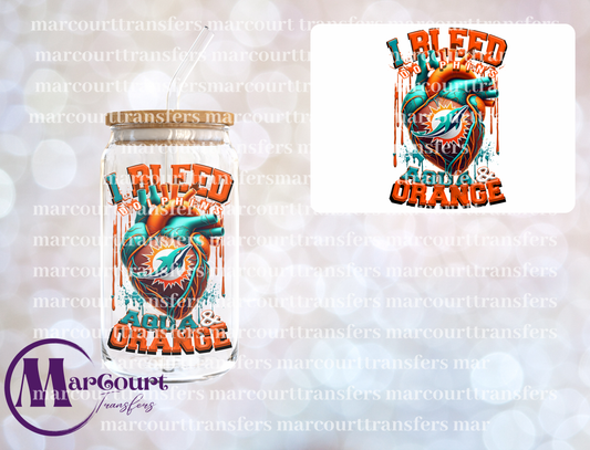 DOLPHINS I BLEED AQUA AND ORANGE-DECAL-UV DTF CUP WRAP