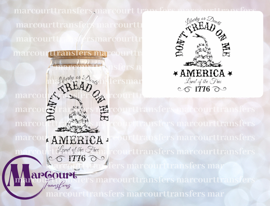 DON'T TREAD ON AMERICA-DECAL-UV DTF CUP WRAP