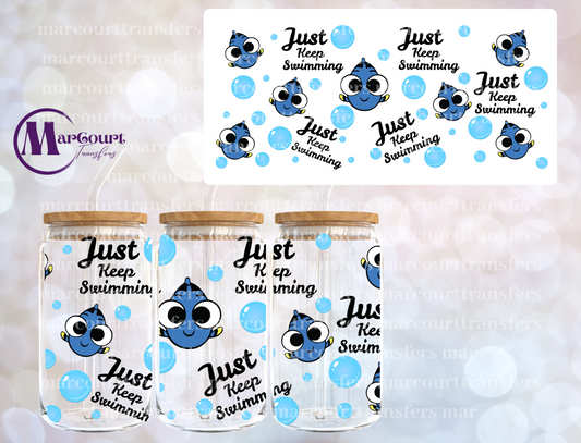 DORY JUST KEEP SWIMMING-16 0Z-UV DTF CUP WRAP
