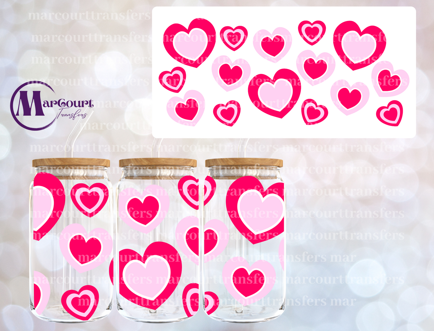 DOUBLE HEARTS 2-16 0Z-UV DTF CUP WRAP