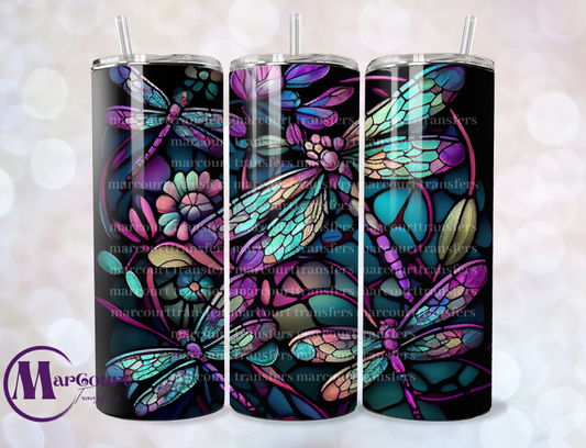 DRAGONFLIES NEON-SKINNY TUMBLER TRANSFER