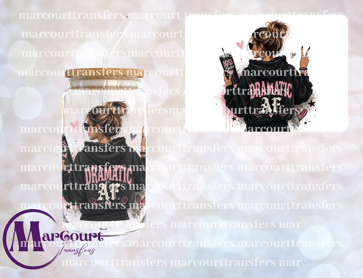 DRAMATIC AF BOSS BABE (BLONDE)-UV DTF CUP WRAP