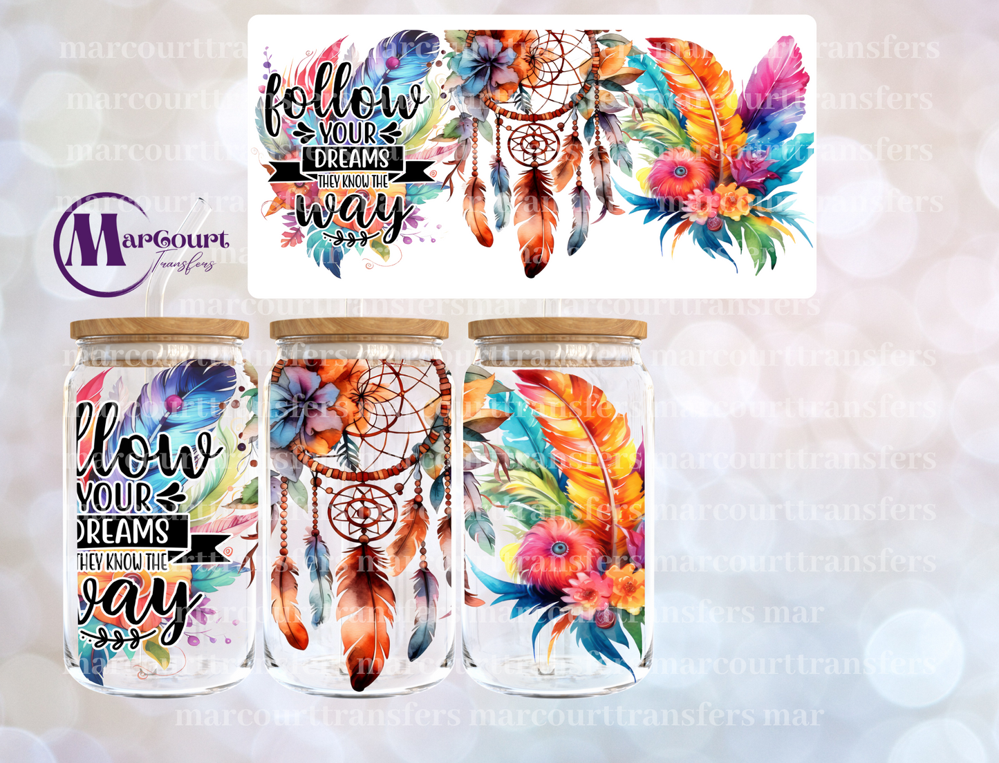 DREAM CATCHER-16 0Z-UV DTF CUP WRAP