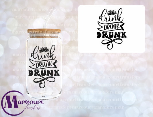 DRINK DRANK DRUNK 2-DECAL-UV DTF CUP WRAP