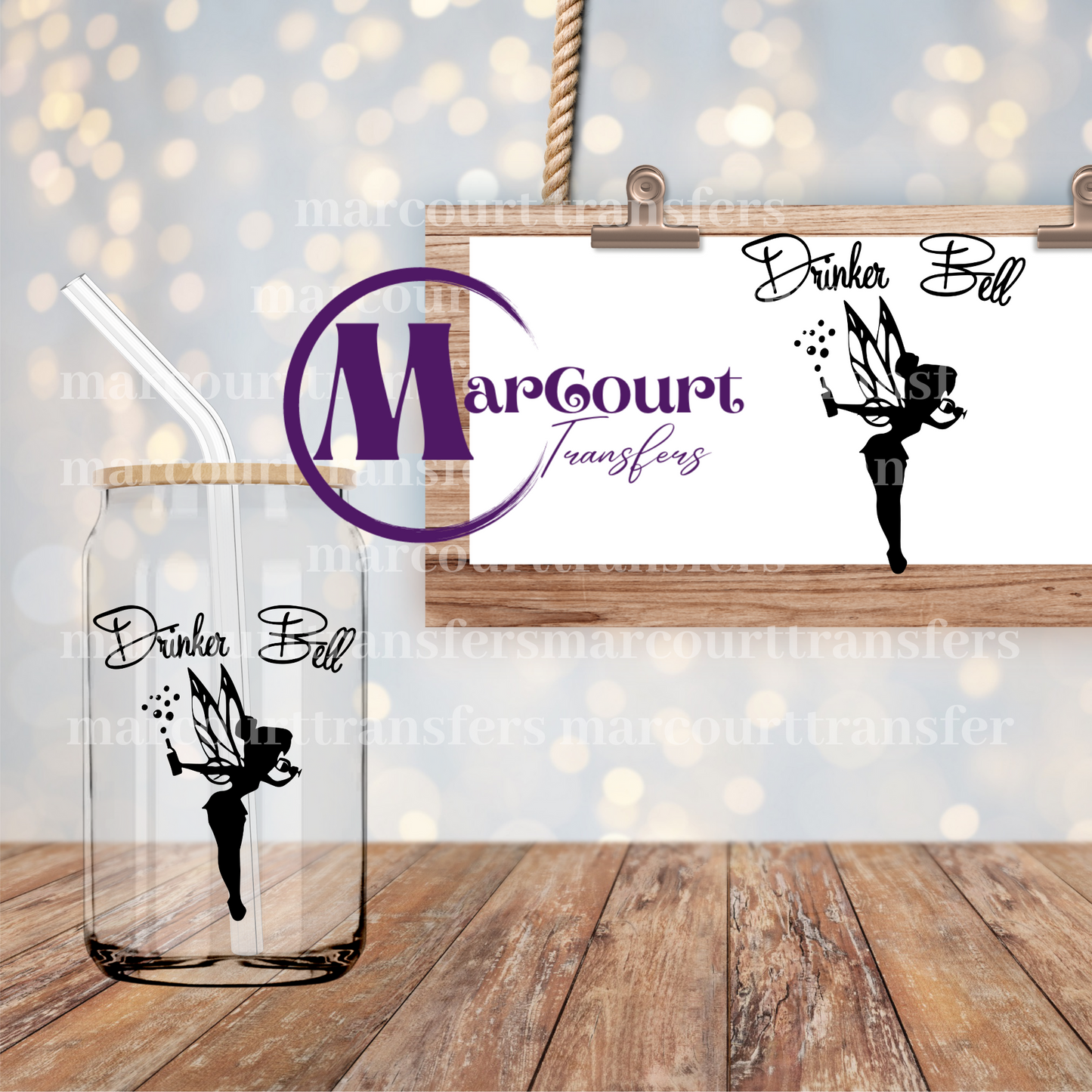 DRINKER BELL (TINKERBELL)-DECAL-UV DTF CUP WRAP