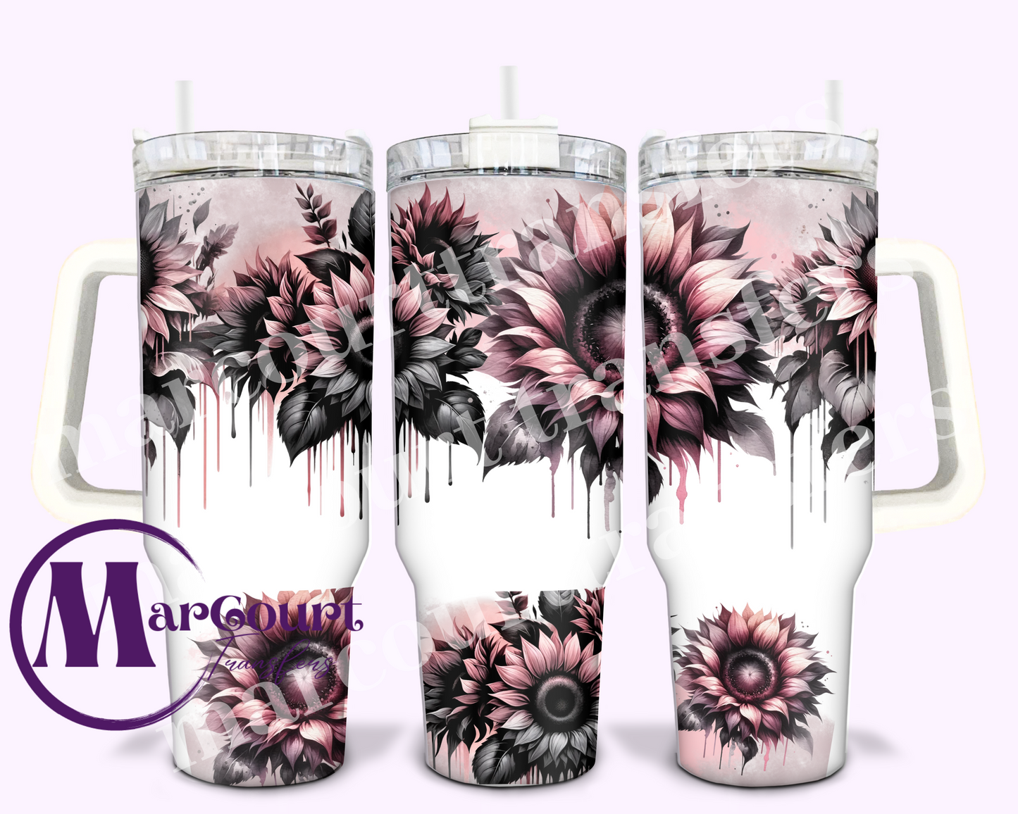 DUSTY PINK GOTHIC FLORAL-40 0Z-UV DTF CUP WRAP