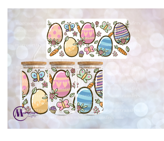 EASTER EGGS-16 0Z-UV DTF CUP WRAP