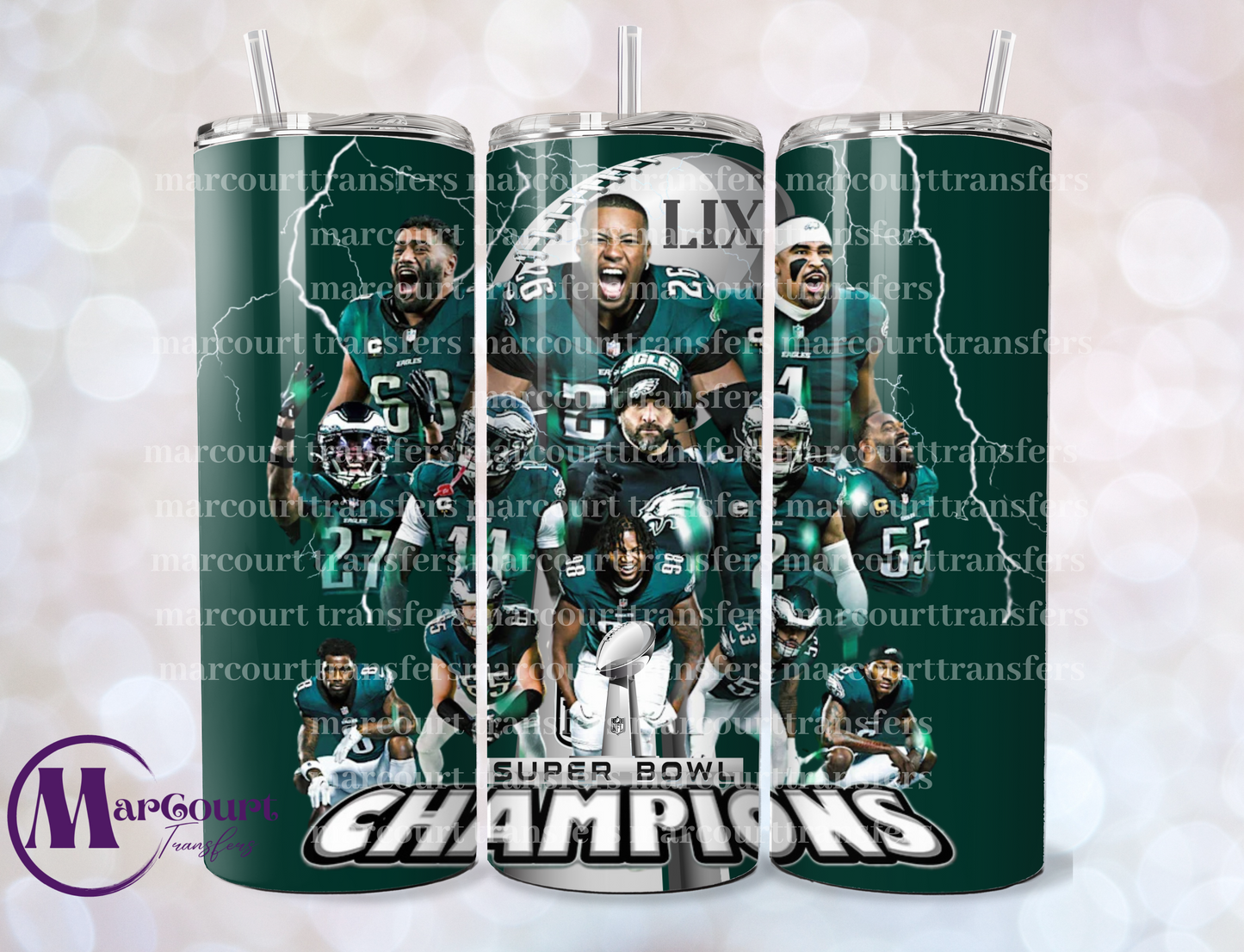 EAGLES SUPERBOWL WIN-20 OZ-UV DTF CUP WRAP