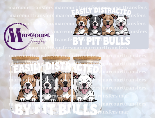 16 OZ-EASILY DISTRACTED BY PIT BULLS (WHITE)