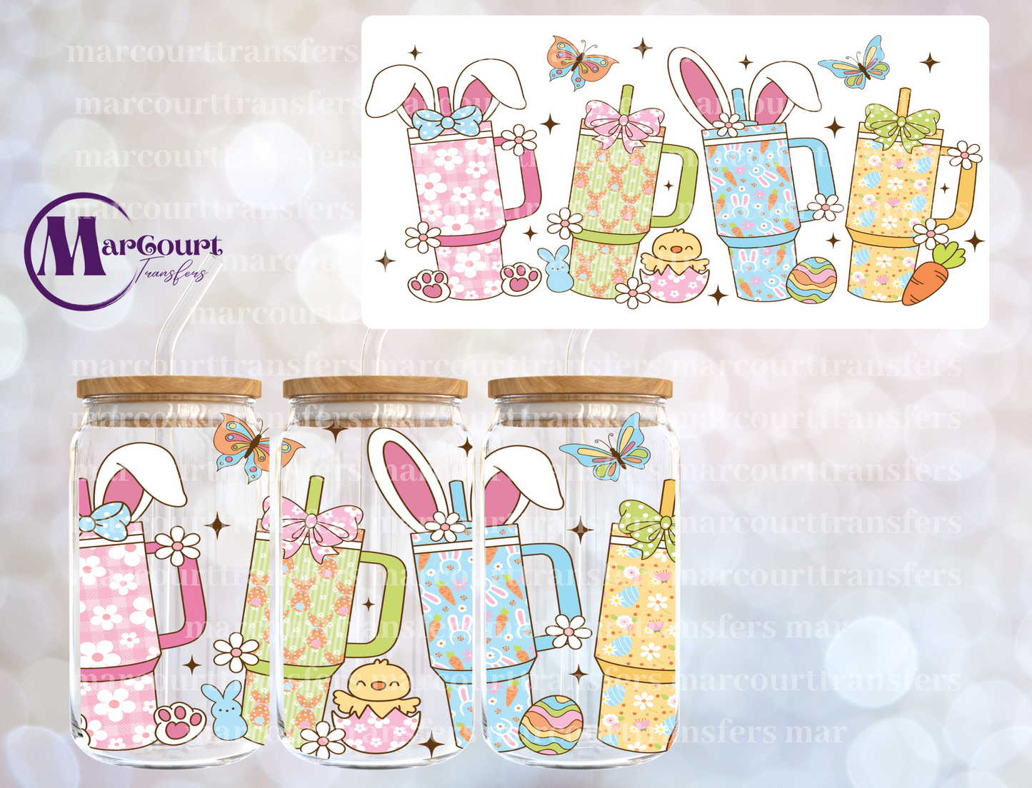 EASTER TUMBLER CUPS-16 0Z-UV DTF CUP WRAP