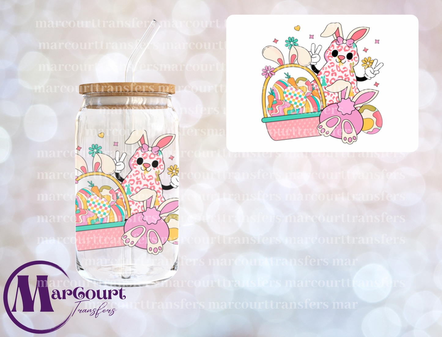 EASTER DAY BUNNY-DECAL-UV DTF CUP WRAP