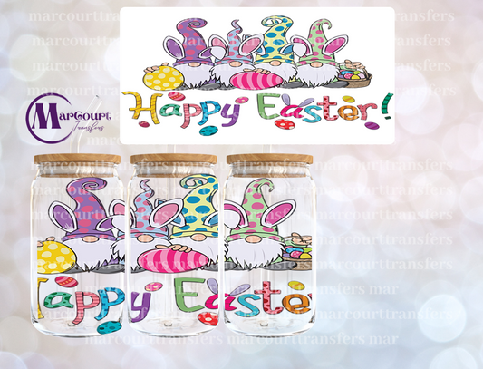 HAPPY EASTER GNOMES-16 0Z-UV DTF CUP WRAP