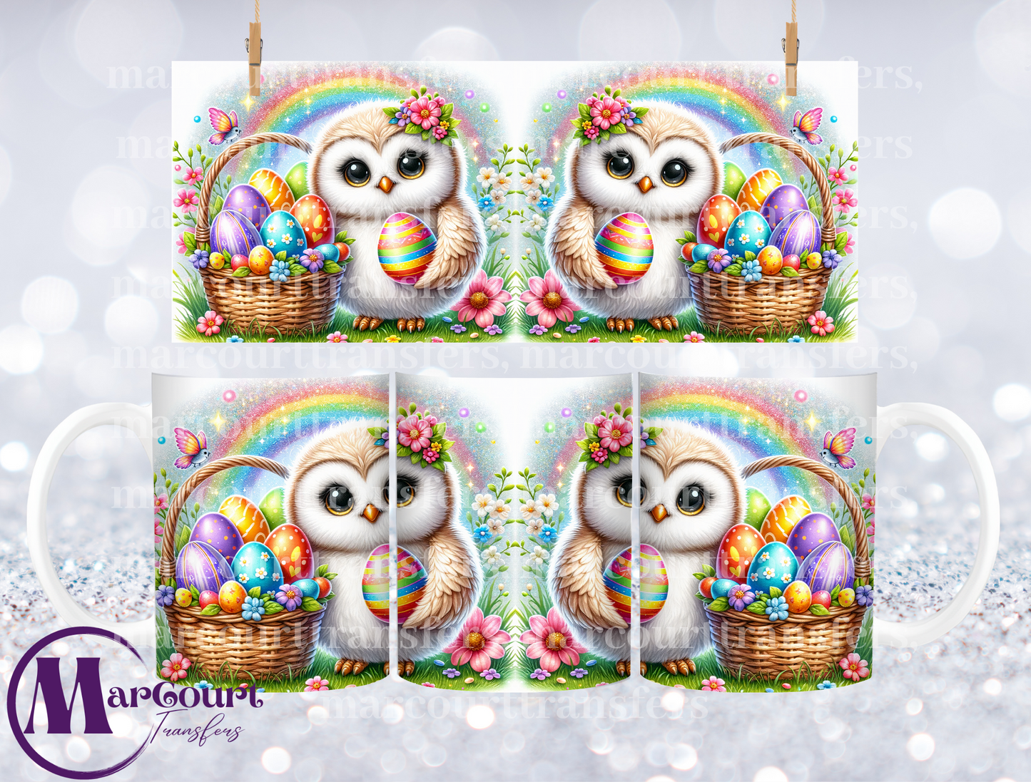 EASTER OWLS-MUG TRANSFER