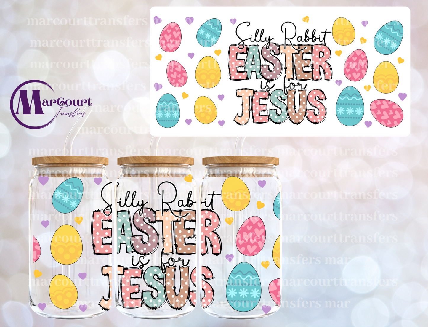 EASTER IS FOR JESUS-16 0Z-UV DTF CUP WRAP