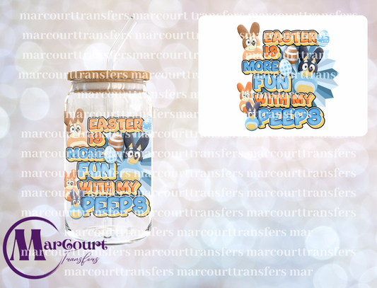 EASTER IS MORE FUN WITH MY PEEPS BLUEY-DECAL-UV DTF CUP WRAP