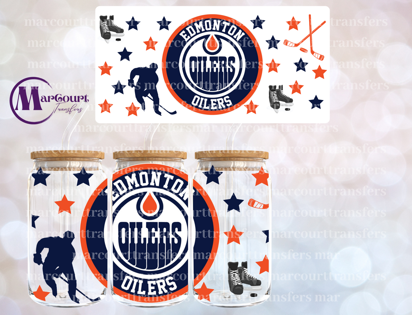 EDMONTON OILERS-16 0Z-UV DTF CUP WRAP