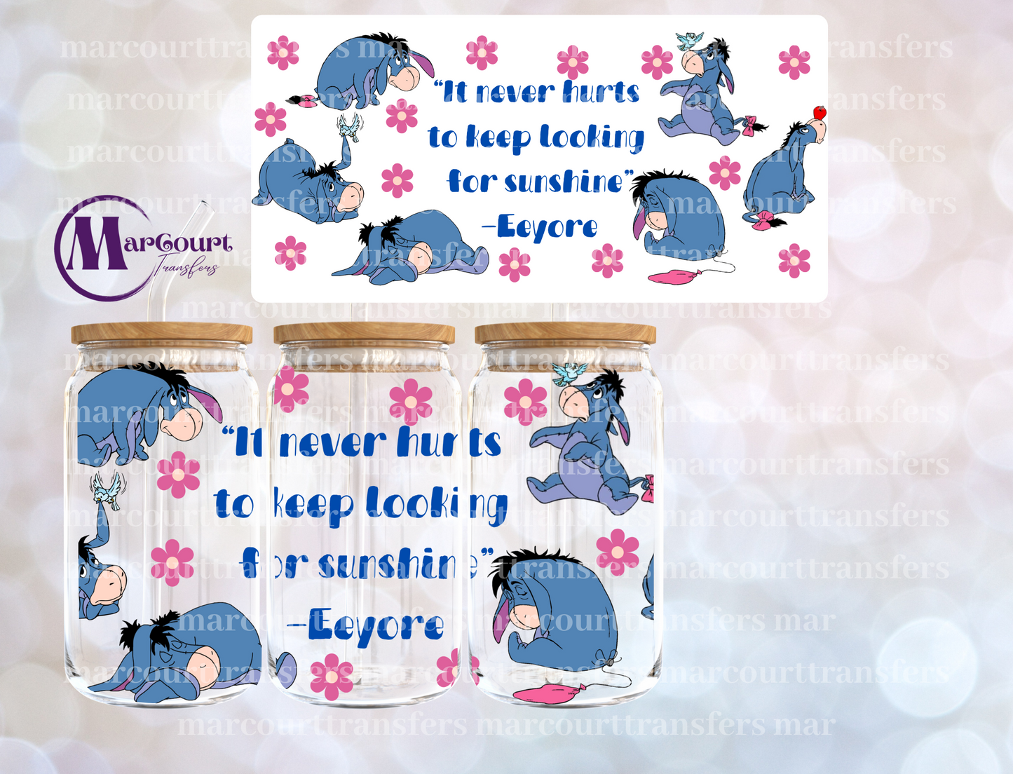 EEYORE-16 0Z-UV DTF CUP WRAP