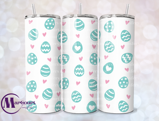 EGGS N HEARTS 1-SKINNY TUMBLER TRANSFER (SUBLIMATION)