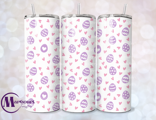 EGGS N HEARTS 2-SKINNY TUMBLER TRANSFER (SUBLIMATION)