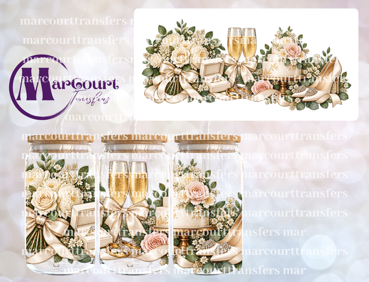 ELEGANT WEDDING-16 0Z-UV DTF CUP WRAP