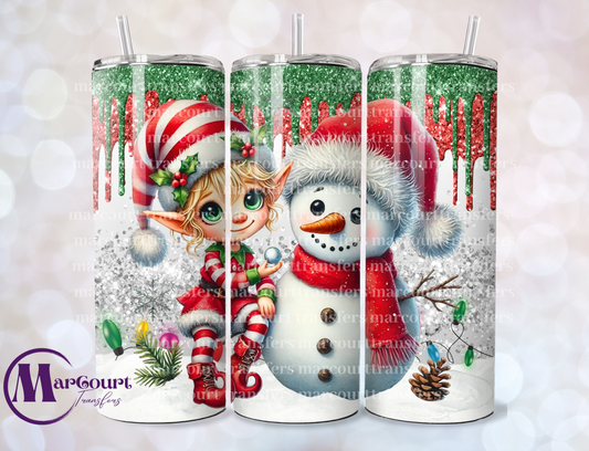 ELF AND SNOWMAN-SKINNY TUMBLER TRANSFER