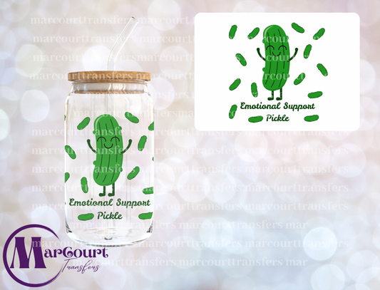 EMOTIONAL SUPPORT PICKLE-DECAL-UV DTF CUP WRAP