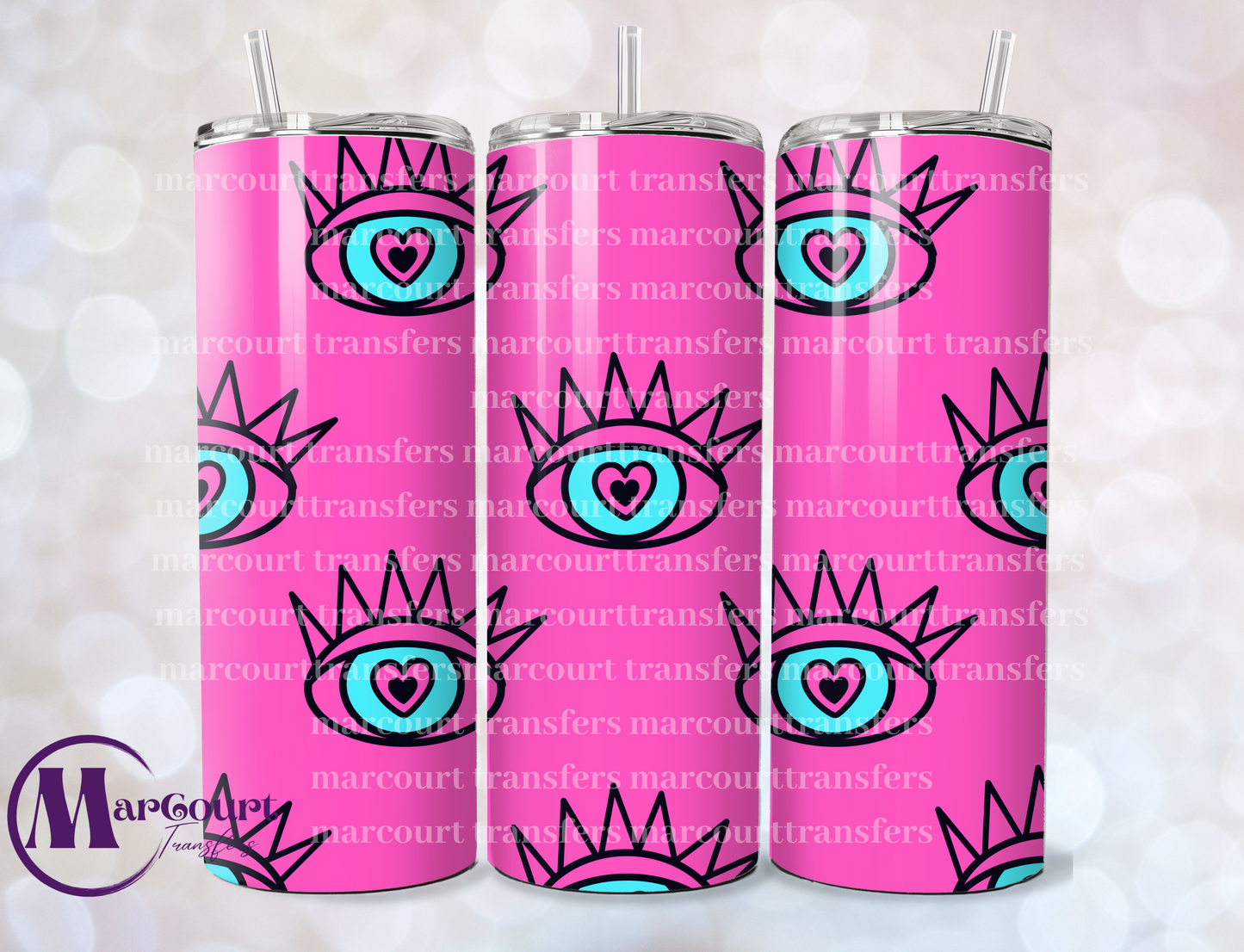 EVIL EYE HEART EYES-SKINNY TUMBLER TRANSFER