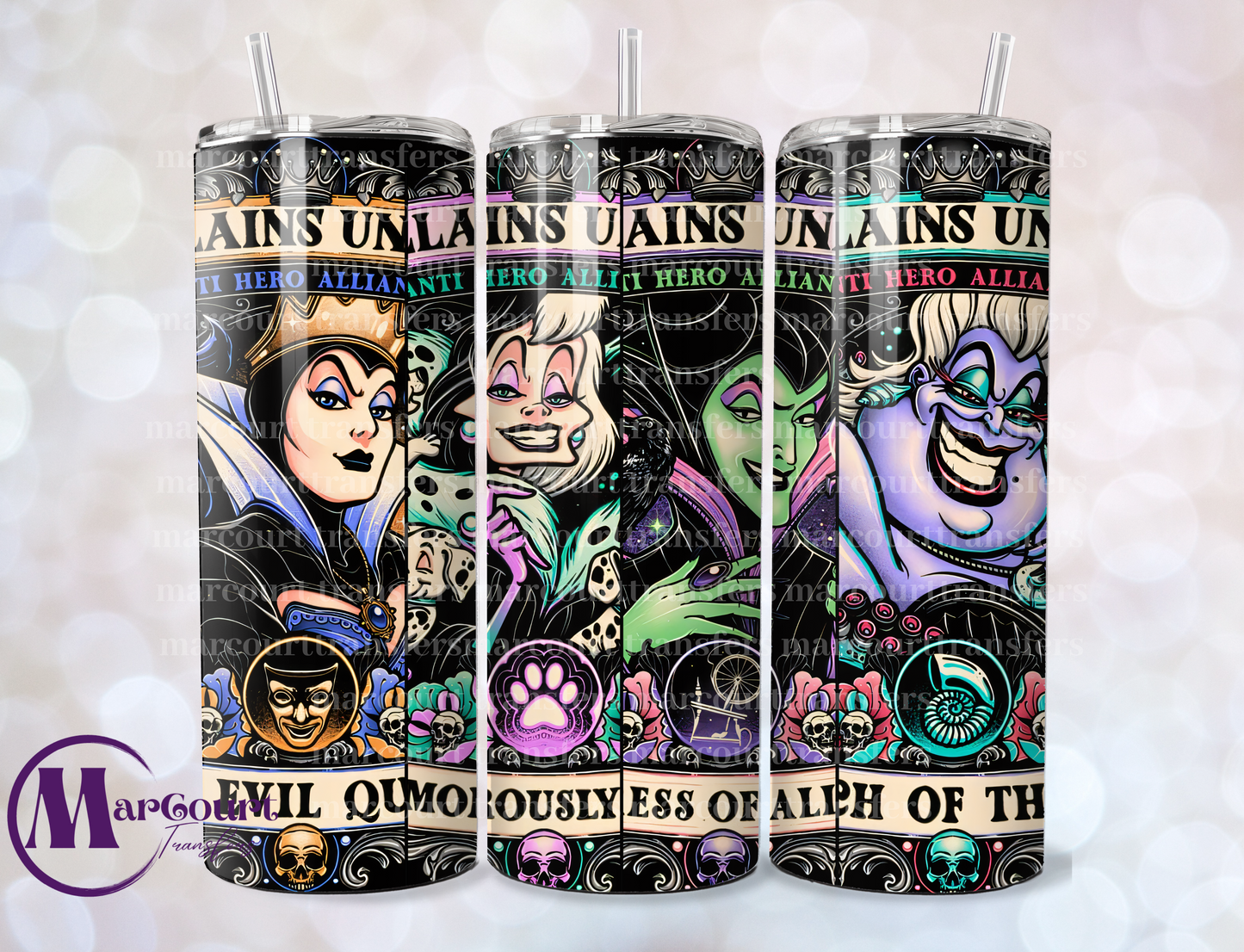 EVIL LADY VILLIANS-SKINNY TUMBLER TRANSFER