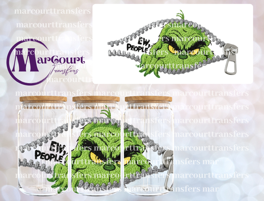 EW PEOPLE GRINCH CROSS STITCH-16 0Z-UV DTF CUP WRAP