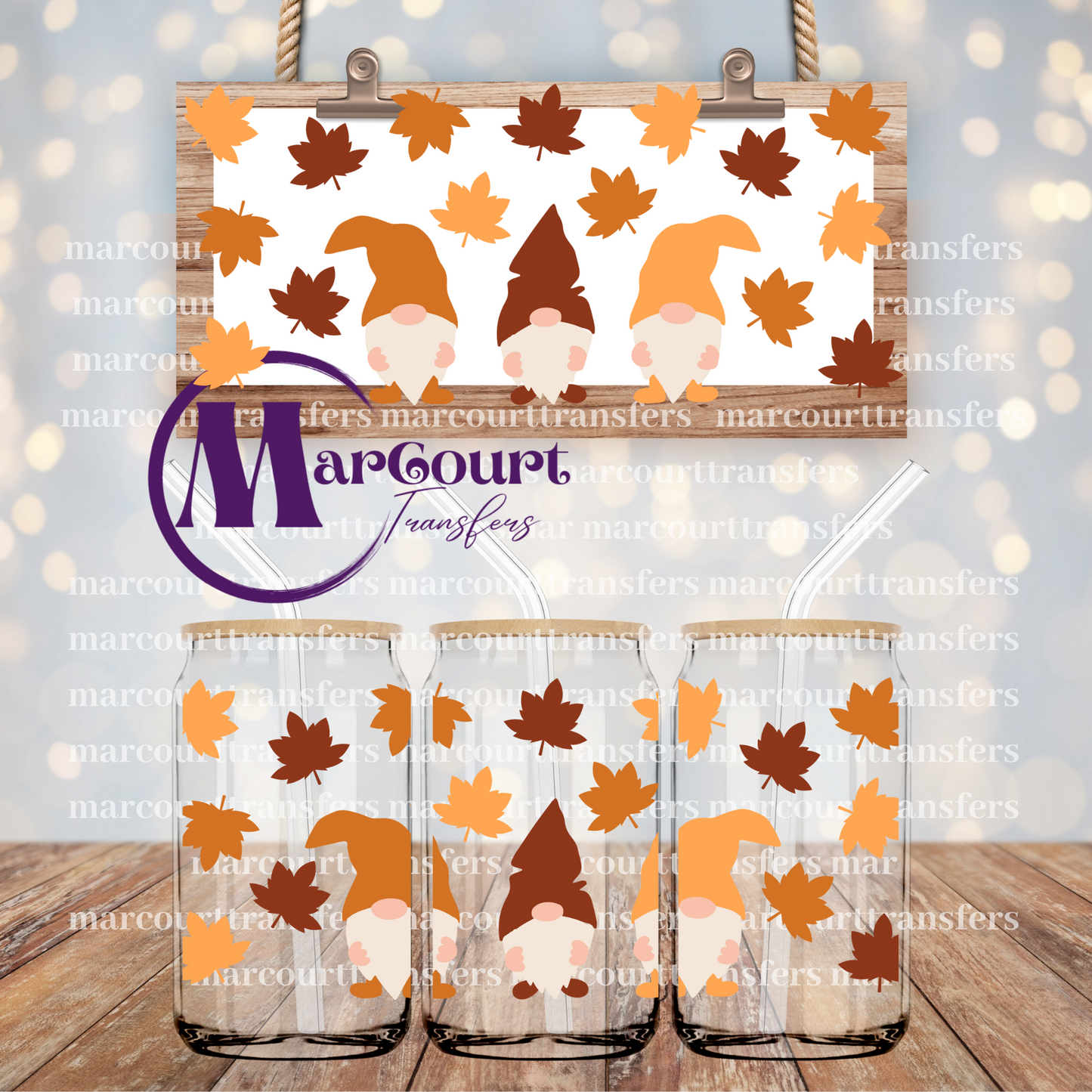 FALL GNOMES-16 0Z-UV DTF CUP WRAP