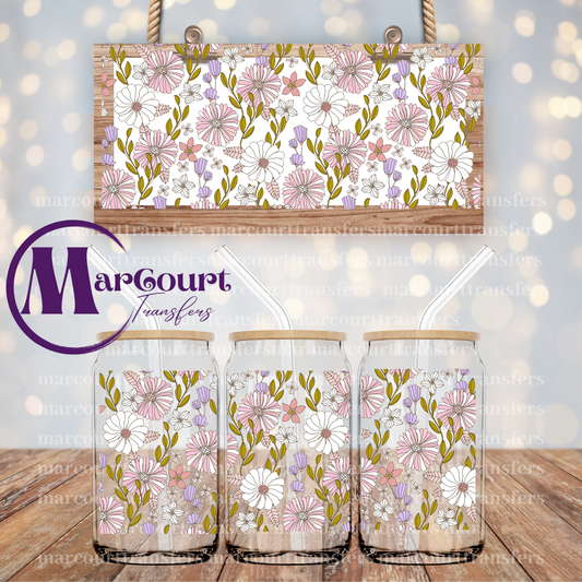 FLOWERS-16 0Z-UV DTF CUP WRAP