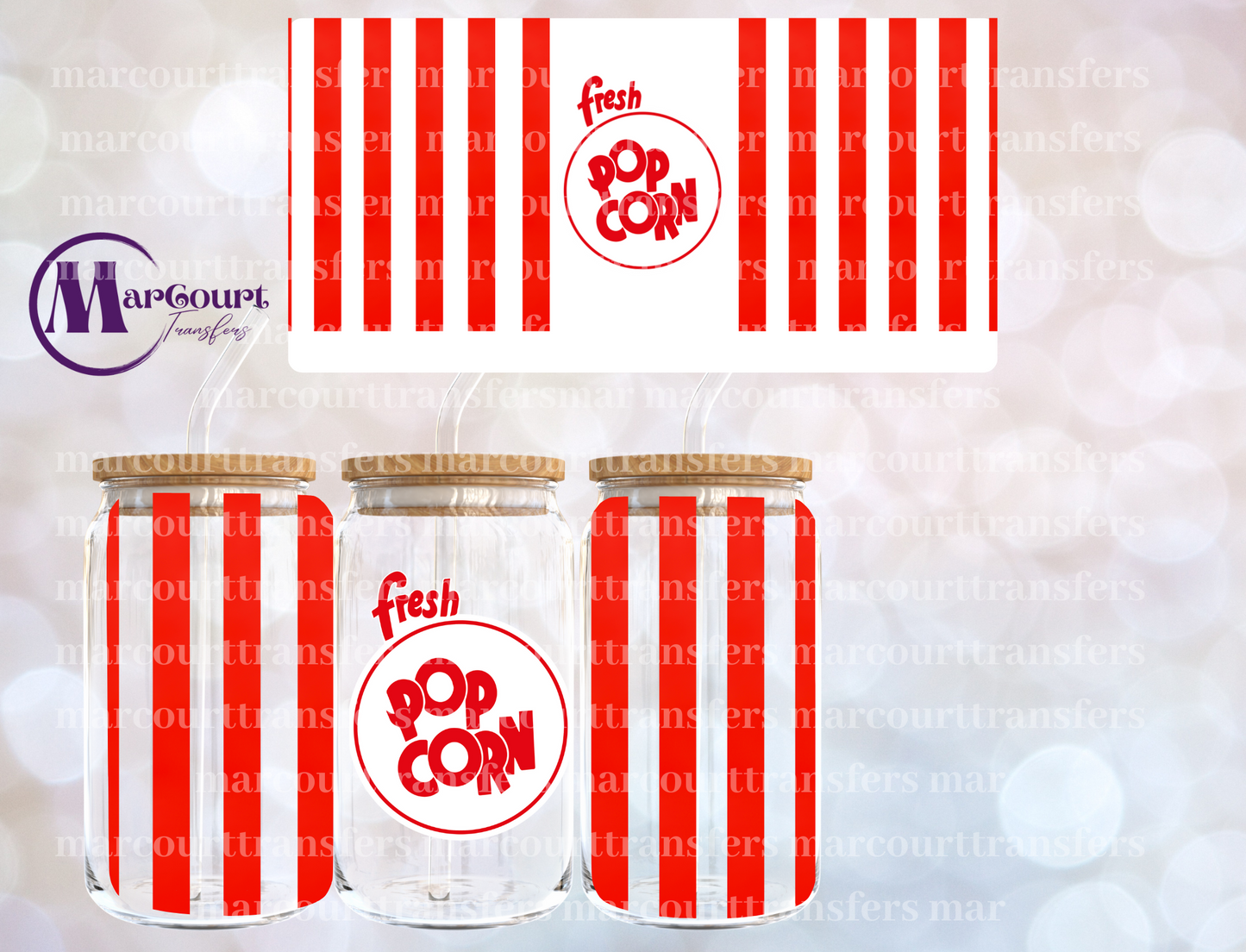 FRESH POPCORN-16 0Z-UV DTF CUP WRAP