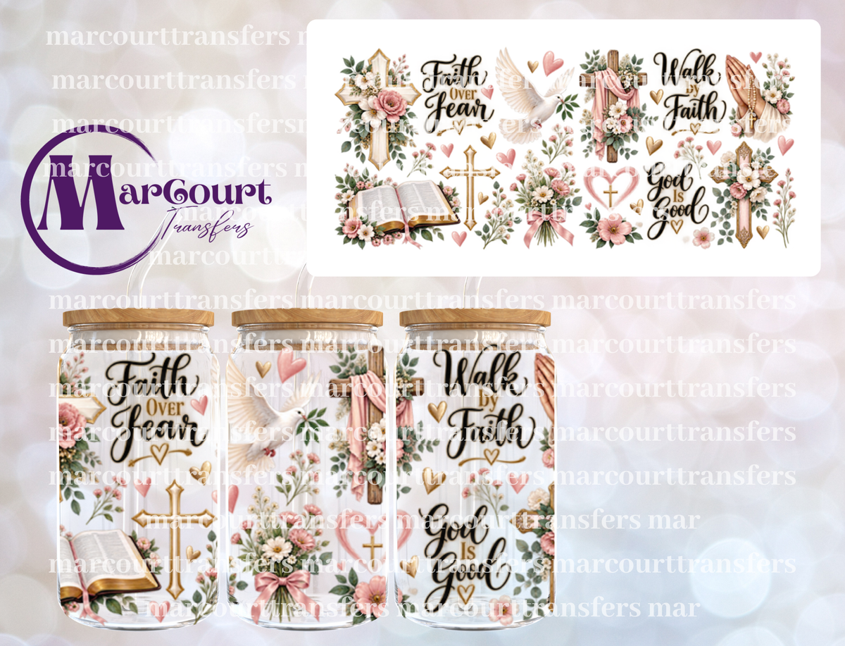FAITH OVER FEAR-16 0Z-UV DTF CUP WRAP