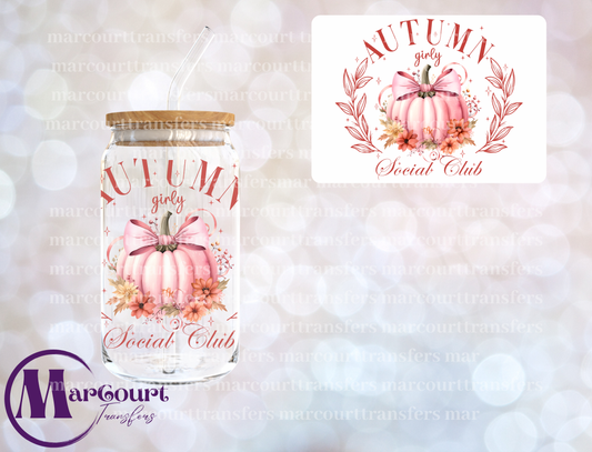 FALL AUTUMN SOCIAL CLUB- DECAL-UV DTF CUP WRAP