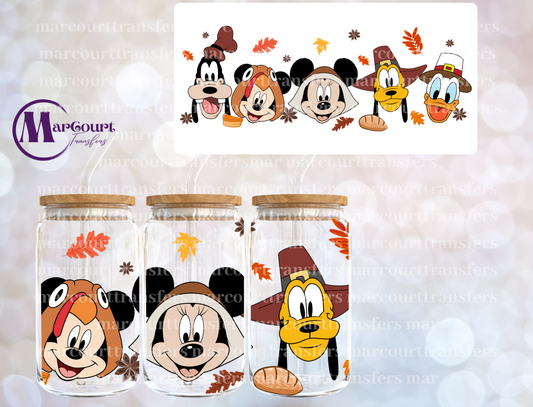 FALL DISNEY CHARACTERS-16 0Z-UV DTF CUP WRAP