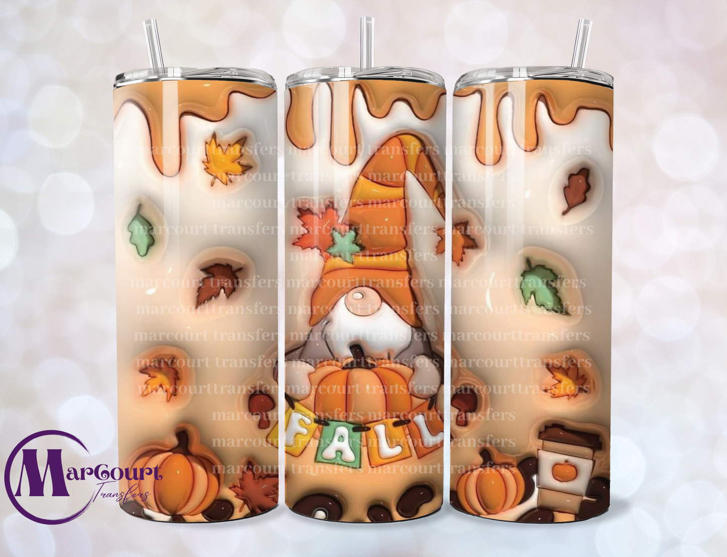 FALL GNOME 2 INFLATED-SKINNY TUMBLER TRANSFER