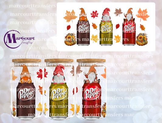 FALL GNOME DR PEPPER-16 0Z-UV DTF CUP WRAP