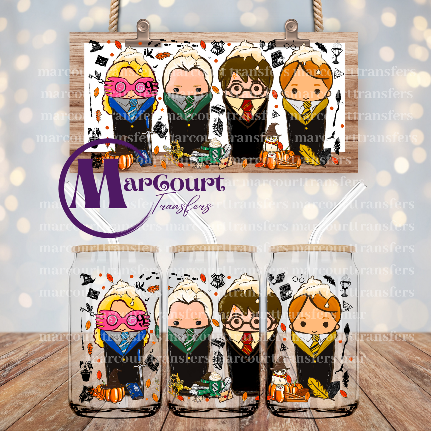 FALL POTTER AND FRIENDS-16 0Z-UV DTF CUP WRAP